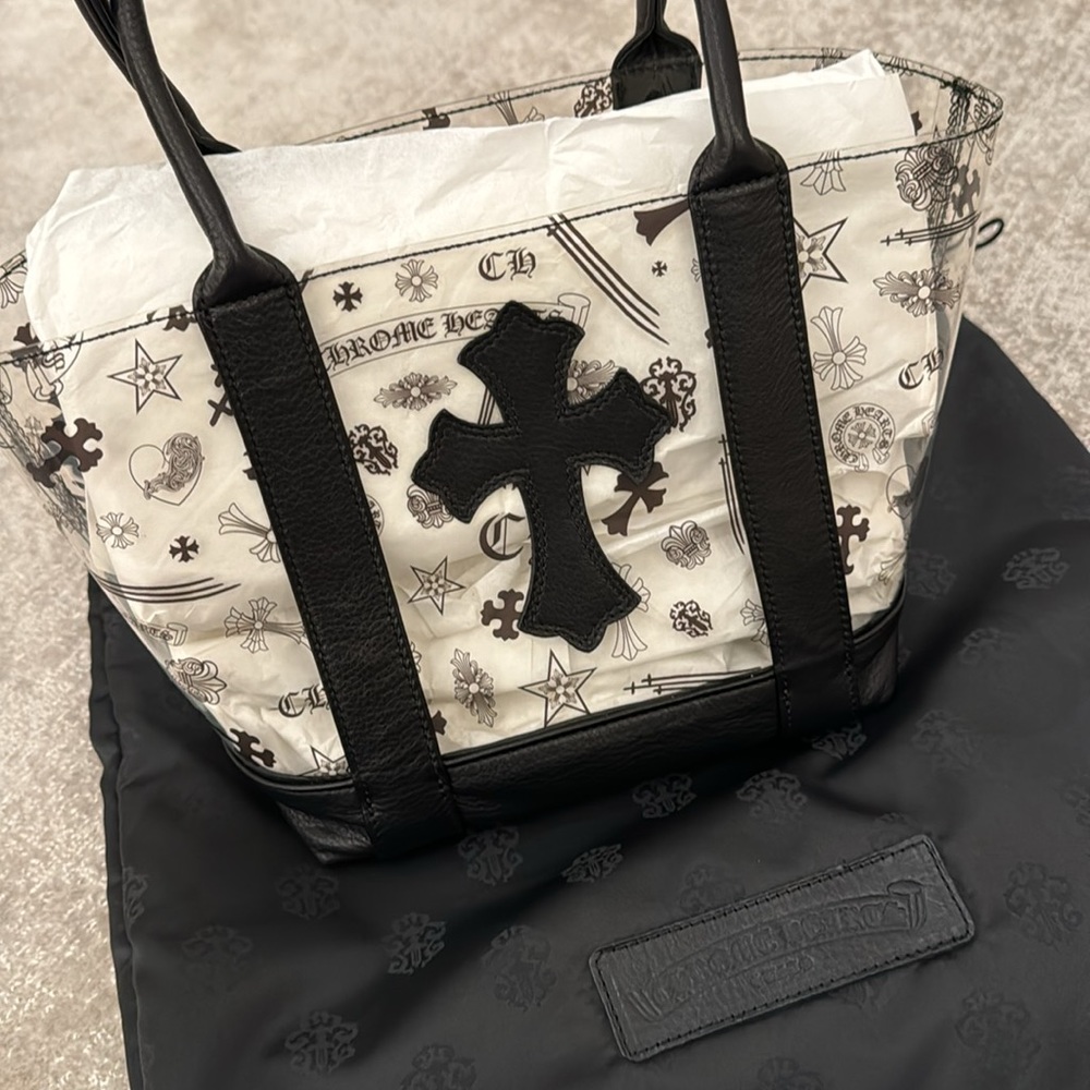 Chrome Hearts Black PVC Cemetery Cross Patch Mini Tote Bag NWT - Picture 6 of 6